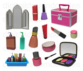 Make Up Clipart - Beauty Cosmetic Set Digital Graphics
