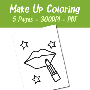 Make Up Set Coloring Pages For Adults and Children 5 Pages by Easy Hop