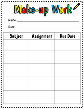 make up assignment form