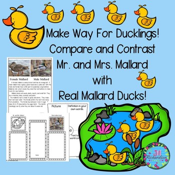 Preview of Make Way For Ducklings Book Companion ESL Spring