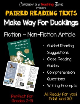 Preview of Make Way For Ducklings – Paired Reading Activities