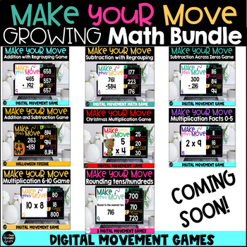 Preview of 3rd and 4th Grade Math Games Bundle Make Your Move