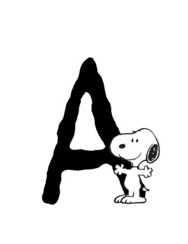 Make Your Own BANNER with SNOOPY & the Peanuts, 9 Full Alphabet, Full size  sheet