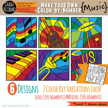 Preview of Make Your Own Color-By-Number Blank Clip Art - MUSIC