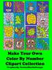 Make Your Own Color By Number Clipart Collection-16 Images-Commercial Use