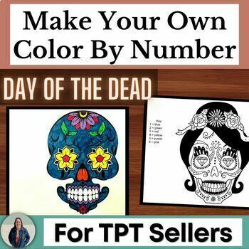 Preview of Make Your Own Color By Number Day of the Dead Dia de los Muertos Clipart