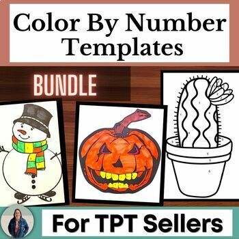 Preview of TPT Product Template Make Your Own Color By Number Blank Clipart Bundle