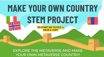 Preview of Make Your Own Country Metaverse Elementary STEM Project (googleslides)