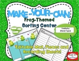 Make-Your-Own Frog Sorting Centers: Editable mat, pieces, 