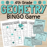 Geometry Bingo Math Game with Lines Angles and Shapes 30 C