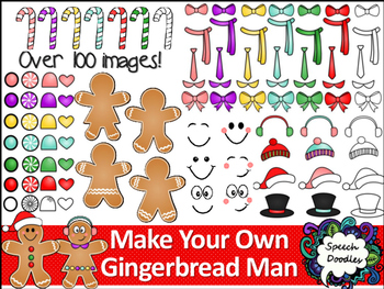 Preview of Make Your Own Gingerbread Man Printable and Clipart- Over 100 images!