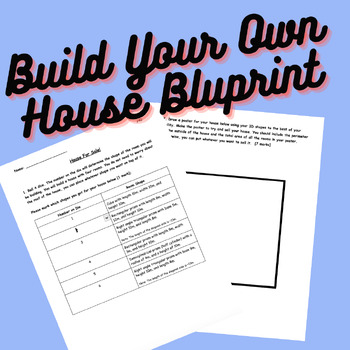 Preview of Make Your Own House Blueprints! - MIDDLE SCHOOL MATH - Perimeter/Area/Volume