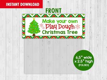Preview of Make Your Own Play Dough Christmas Tree Bag Topper, Play-Doh Activities