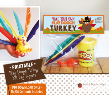 Play Dough Turkey Kit Bag Toppers by Sarah Peterson