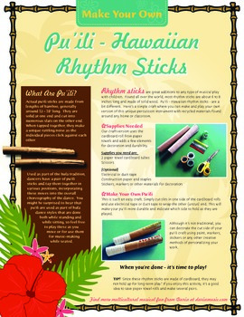 Preview of Make Your Own Pu’ili - Hawaiian Rhythm Sticks