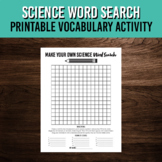 Make Your Own Science Word Search | Student Created Vocabu