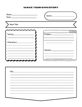 Preview of Make Your Own Story Elements of a Story Graphic Organizer