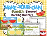 Make-Your-Own Summer-Themed Sorting Centers: EDITABLE!