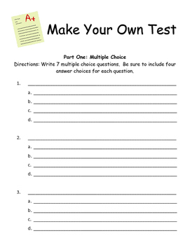 create your own test assignment