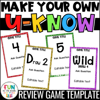 Preview of Make Your Own U-Know Review Game {Fully Editable} *Personal Use Only*