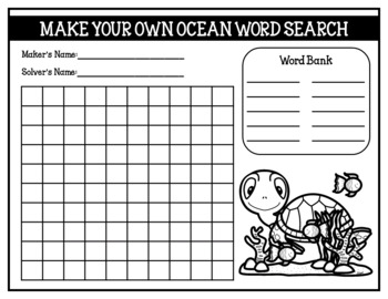 Make Your Own Word Search (Student Created Word Searches ...