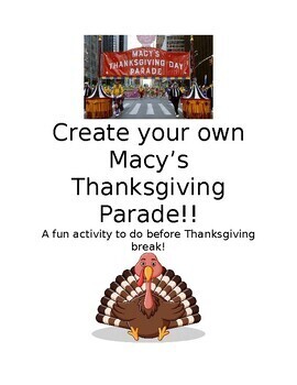 Preview of Make Your own Macy's Thanksgiving Parade!