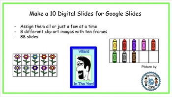 Preview of Make a 10 Google Slides - Manipulative Math Assignment