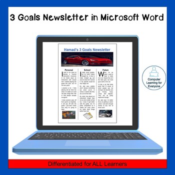 Preview of Make a 3 Goals Newsletter in Word
