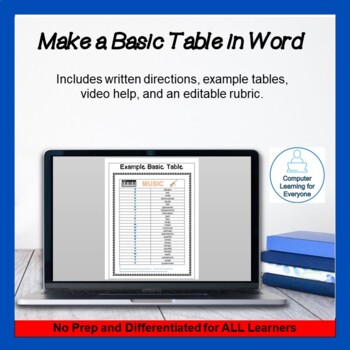 Preview of Make a Basic Table in Word