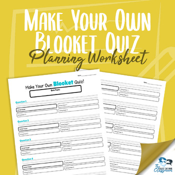 Preview of Make a Blooket Quiz - Planning Worksheet