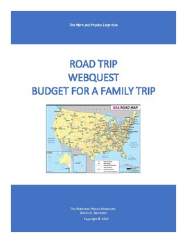 Preview of Make a Budget for Family Vacation WebQuest