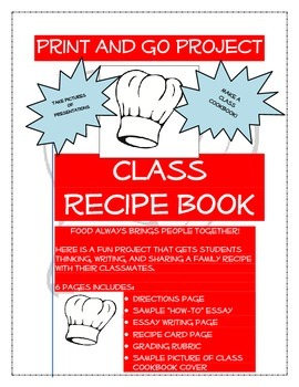 Preview of Class Recipe Book "How-To" Writing & Presentation