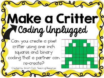 Preview of Make a Critter ~ Coding Unplugged Challenge ~ STEM