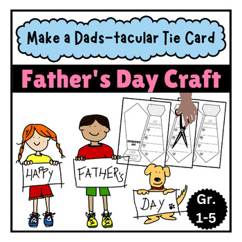 Preview of Make a Dads-tacular Tie Card! Fun Father's Day Craft (Grades 1-5)