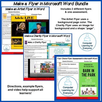 Preview of Make a Flyer in Word Bundle