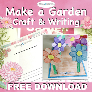 Preview of FREE Garden Flower Craft & Writing Activity: Preschool Kindergarten Elementary
