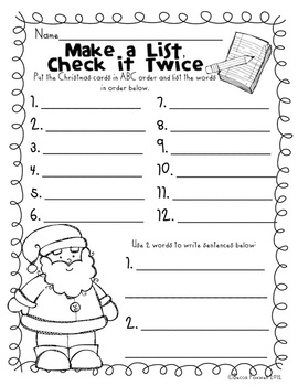Make a List, Check it Twice {Christmas ABC order} by Foxwell Forest