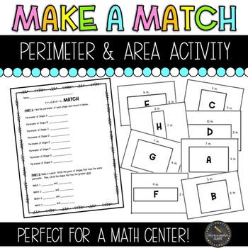 Preview of Make a Match Perimeter and Area Activity