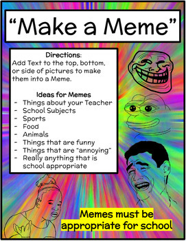 Make a Meme! by From Miss McMullen's Classroom to Yours | TPT