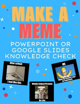Preview of Make a Meme - POWERPOINT REVIEW ACTIVITY