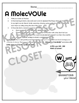 Preview of Science Intro Activity: Make a MolecYOUle!