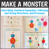 Make a Monster Speech Therapy - Pronouns, Attributes, Foll
