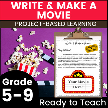 Preview of Make a Movie - Middle & High Project Based Learning Unit PBL