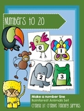 Make a Number Line - Numbers to 20 - Rainforest Animals Set
