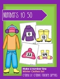 Make a Number Line - Numbers to 50 - Winter Clothes Set