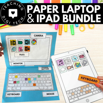 Preview of Make a Paper iPad & Paper Laptop BUNDLE | Learn To Use Devices | ACTDIK001
