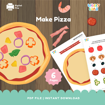 Preview of Make a Pizza | Toddler Preschool Activity, Busy Book, Educational Worksheets