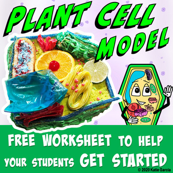 Preview of Make a Plant Cell Model "BRAINSTORM" Worksheet + FREE LABELS