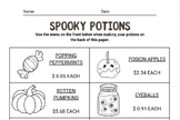 Make a Potion! Halloween Decimals- Adding and Subtracting