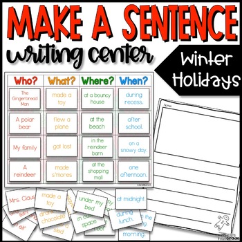 Preview of Holiday | Make a Sentence Writing Center FREEBIE!